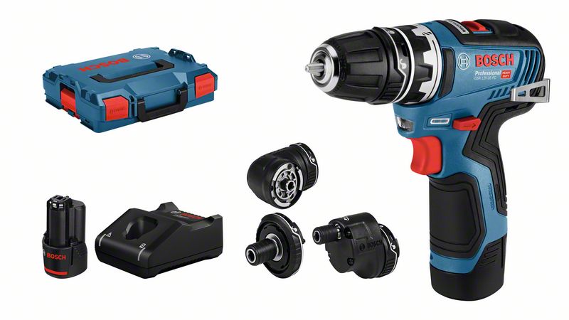 Akku-Bohrschrauber GSR 12V-35 FC, mit 2 x 3.0 Ah Li-Ion Akku, 4 Aufsätze, L-BOXX Bosch Akku-Bohrschrauber GSR 12V-35 FC, mit 2 x 3.0 Ah Li-Ion Akku, 4 Aufsätze, L-BOXX Bosch