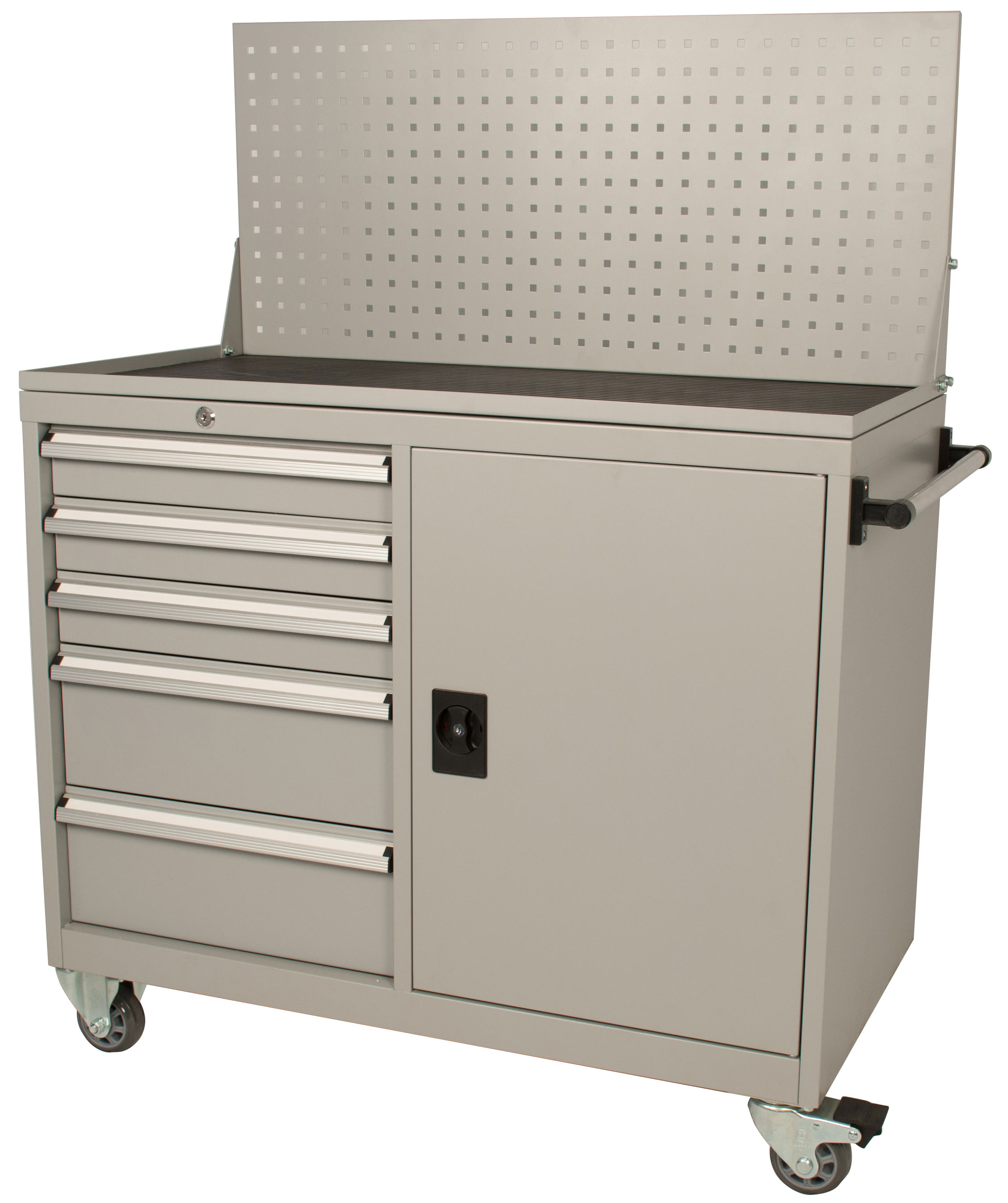 Werkstattwagen mit 5 Schubladen und 1 Tablar, unmontiert, L 1103 x B 580 x H 940 mm Werkstattwagen mit 5 Schubladen und 1 Tablar, unmontiert, L 1103 x B 580 x H 940 mm