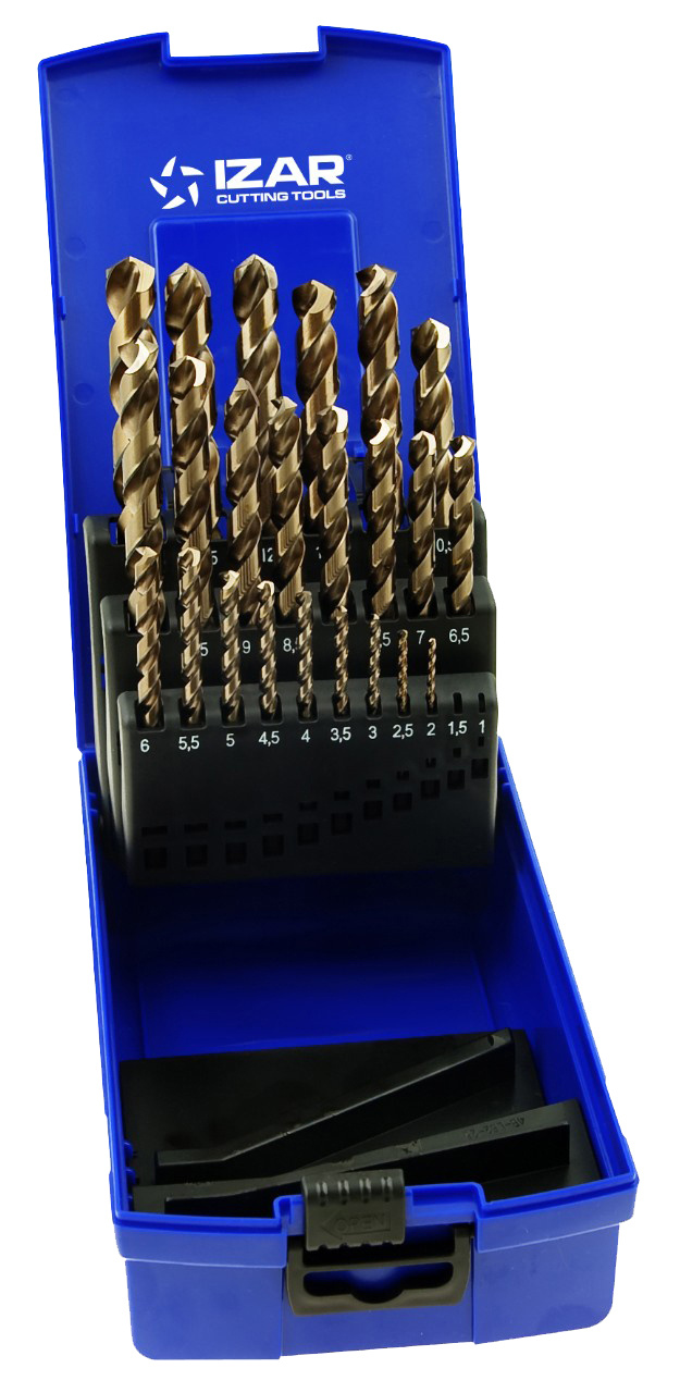 Bohrerkassette IZAR 2-13x0.5 mm Cobalt, präzisionsgeschliffen mit 6-Kant Schaft
