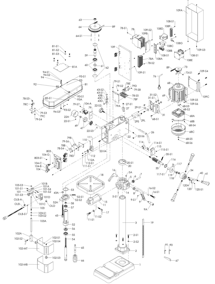Tischbohrmaschine Proton BMT-23VT, mit LED-Arbeitsleuchte und Schnellspannbohrfutter 1 -16 mm Tischbohrmaschine Proton BMT-23VT, mit LED-Arbeitsleuchte und Schnellspannbohrfutter 1 -16 mm