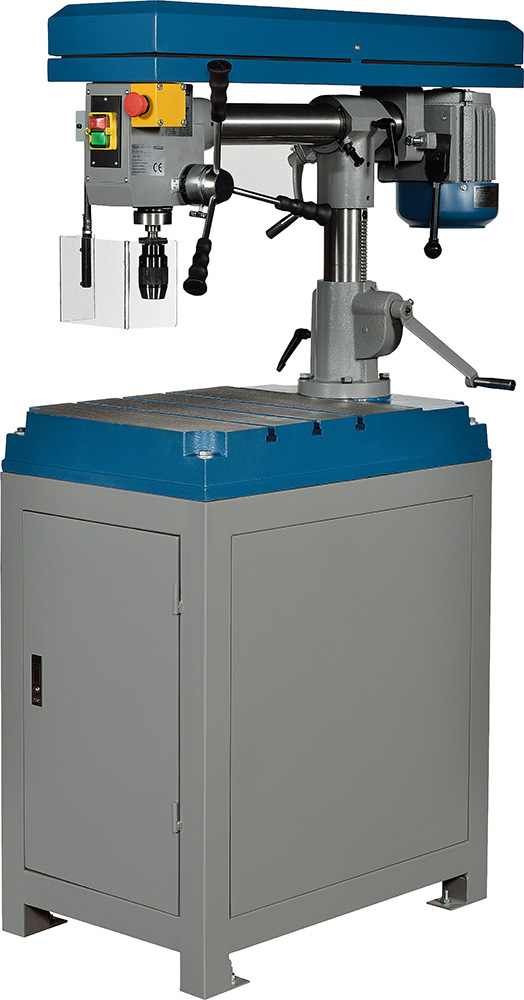 Radialbohrmaschine Proton RBM-1609T, 400V, 0.75kW, MK2, 9-tourig, mit Standfuss, SS-Bohrfutter 16mm Radialbohrmaschine Proton RBM-1609T, 400V, 0.75kW, MK2, 9-tourig, mit Standfuss, SS-Bohrfutter 16mm