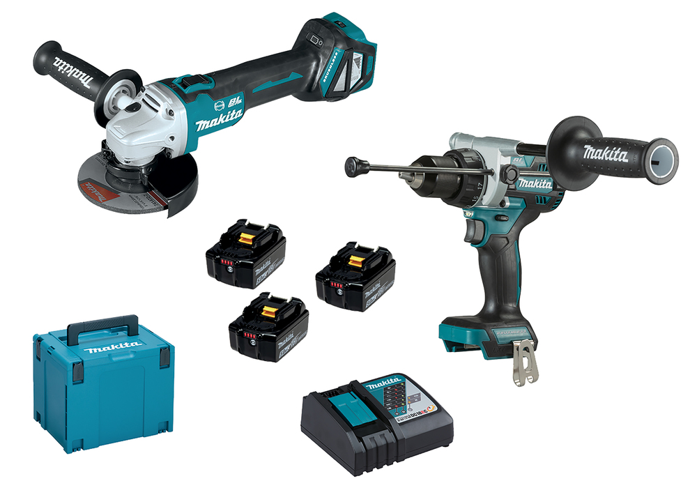SET Akku-Schlagbohrschrauber + Akku-Winkelschleifer LXT, Makita DLX2435TJ SET Akku-Schlagbohrschrauber + Akku-Winkelschleifer LXT, Makita DLX2435TJ