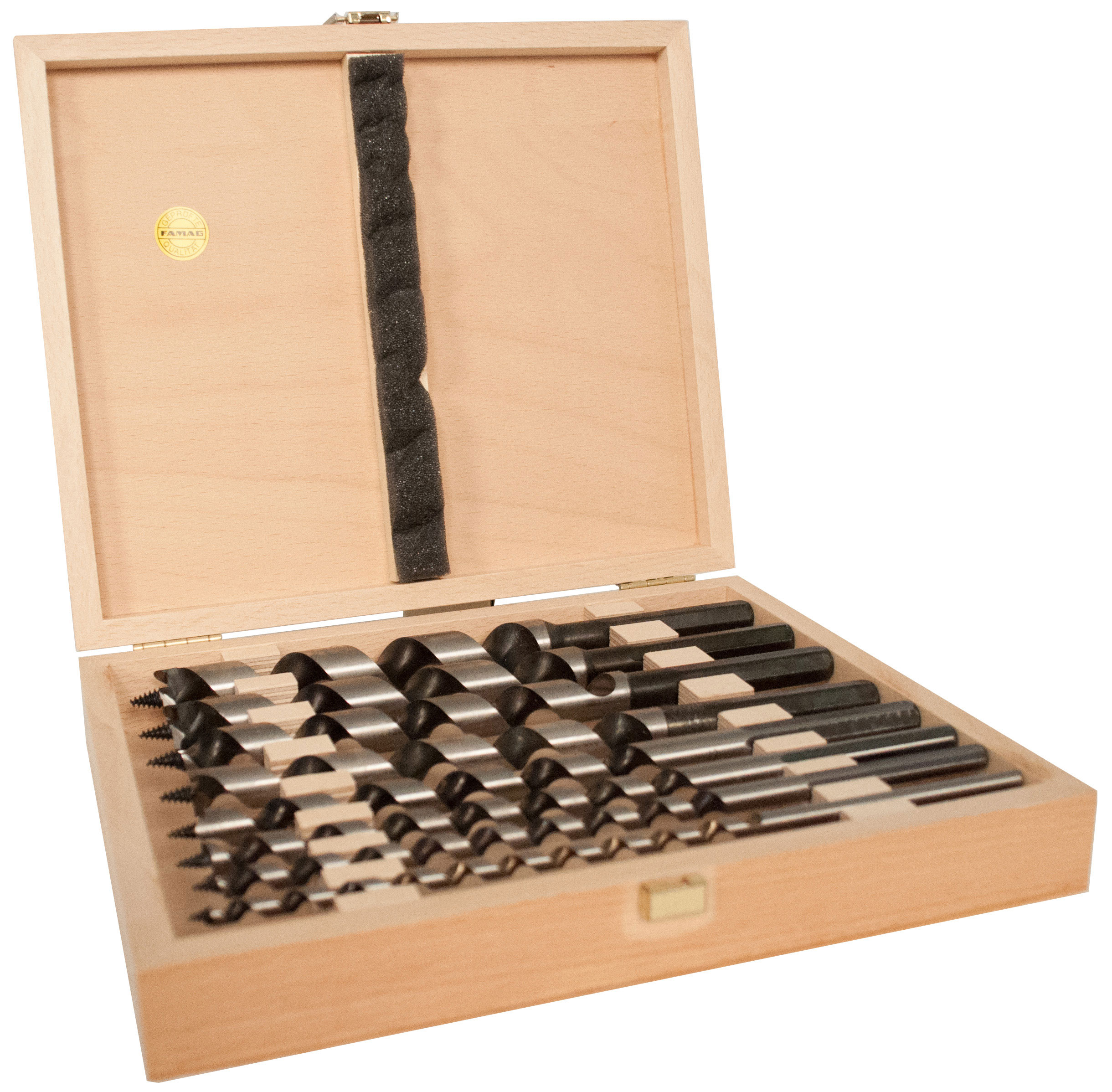 Holzbohrersätze 8-tlg. L235/160 mm, Je 1 Bohrer Ø 6,8,10,12,14,16,18,20 mm Holzbohrersätze 8-tlg. L235/160 mm, Je 1 Bohrer Ø 6,8,10,12,14,16,18,20 mm