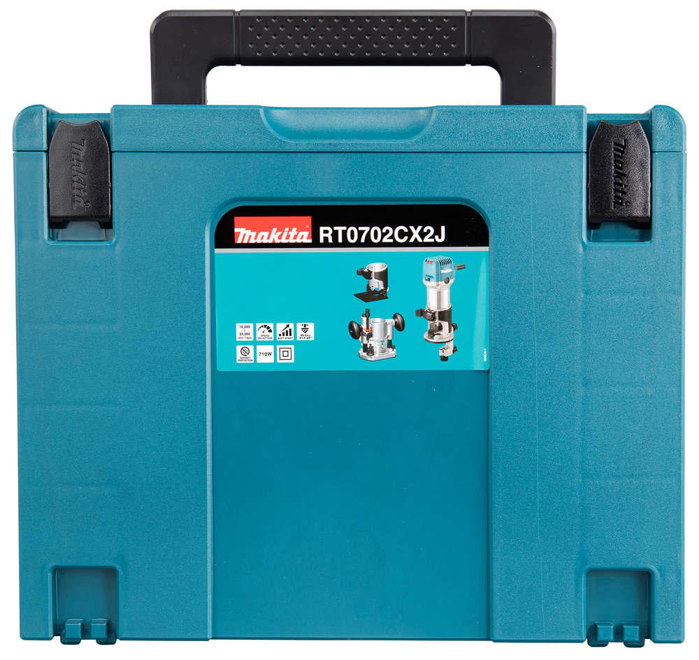 SET Elektrische Einhandfräse / Kantenfräse  , 710 W, Makita RT0702CX2J