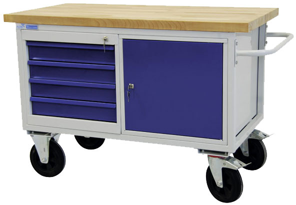 Tischwagen mit 4 Schubladen und Tür METEC