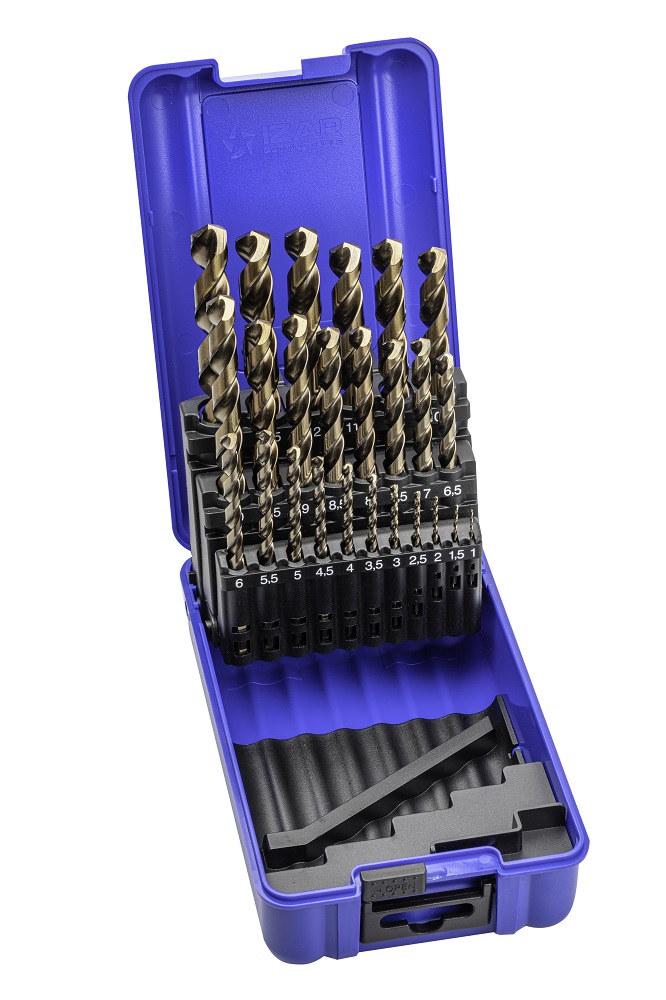 Bohrerkassette IZAR 2-13x0.5 mm Cobalt, präzisionsgeschliffen mit 6-Kant Schaft