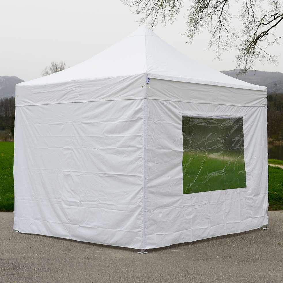 Seitenwand-Set 3 m (1 x geschlossen & 1 x mit Fenster) für Master-Pavillon, 520 g/m2 Seitenwand-Set 3 m (1 x geschlossen & 1 x mit Fenster) für Master-Pavillon, 520 g/m2
