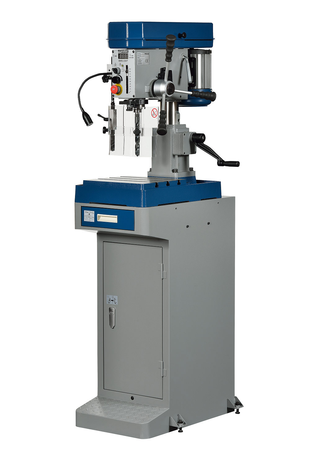 Säulenbohrmaschine Proton BMS-23VT, LED-Arbeitsleuchte und Schnellspannbohrfutter 1 -16 mm Säulenbohrmaschine Proton BMS-23VT, LED-Arbeitsleuchte und Schnellspannbohrfutter 1 -16 mm