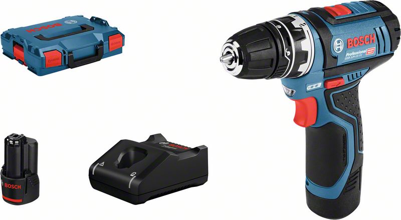 Akku-Bohrschrauber GSR 12V-15 FC, mit 2 x 2.0 Ah Akku, L-BOXX, 1 Aufsatz Bosch Akku-Bohrschrauber GSR 12V-15 FC, mit 2 x 2.0 Ah Akku, L-BOXX, 1 Aufsatz Bosch
