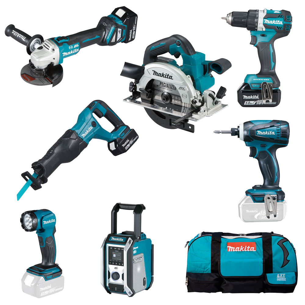SET 6 Akku-Maschinen + Lampe LXT, Makita DLX7018TX1 SET 6 Akku-Maschinen + Lampe LXT, Makita DLX7018TX1