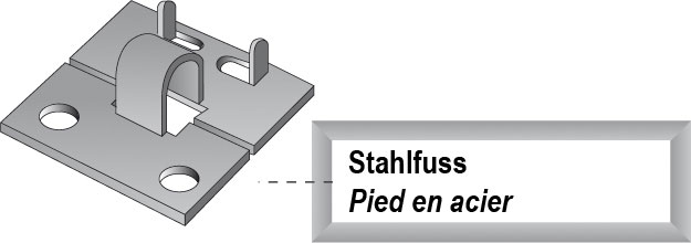 Stahlfuss für Zinkregal,