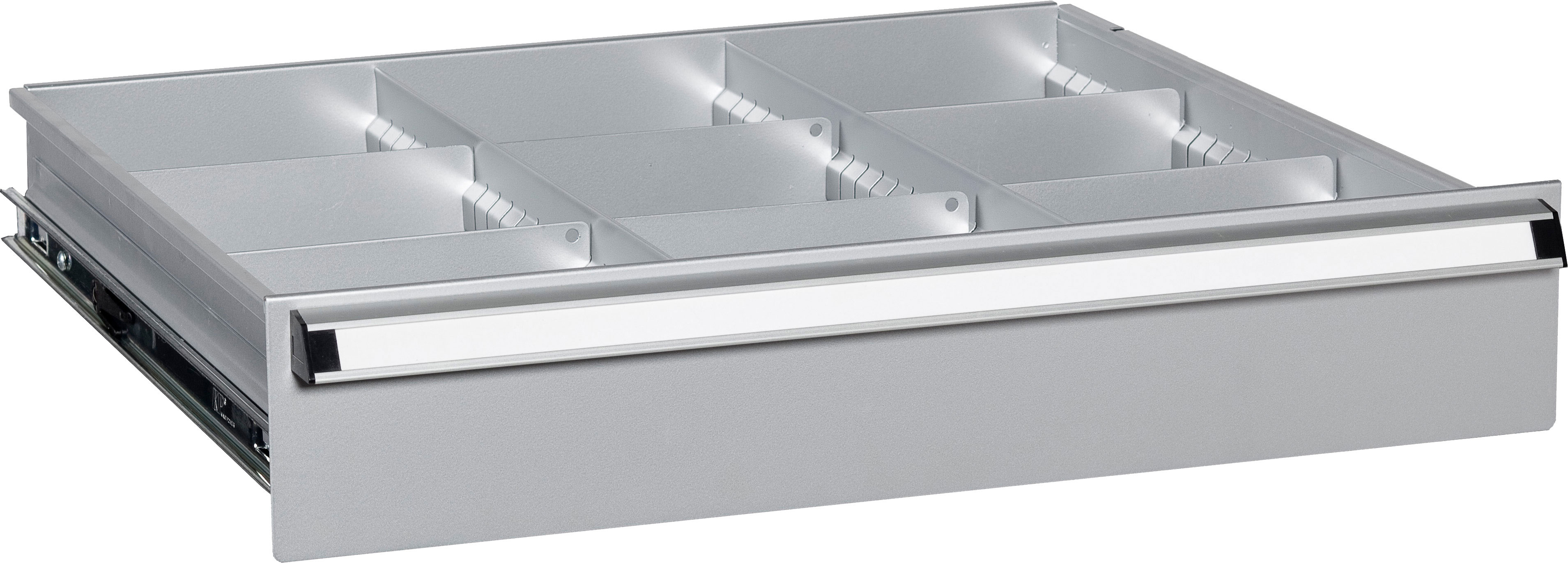 Tiefensteg 100x450 mm für Schubladen Metall, Steghöhe 69 Tiefensteg 100x450 mm für Schubladen Metall, Steghöhe 69