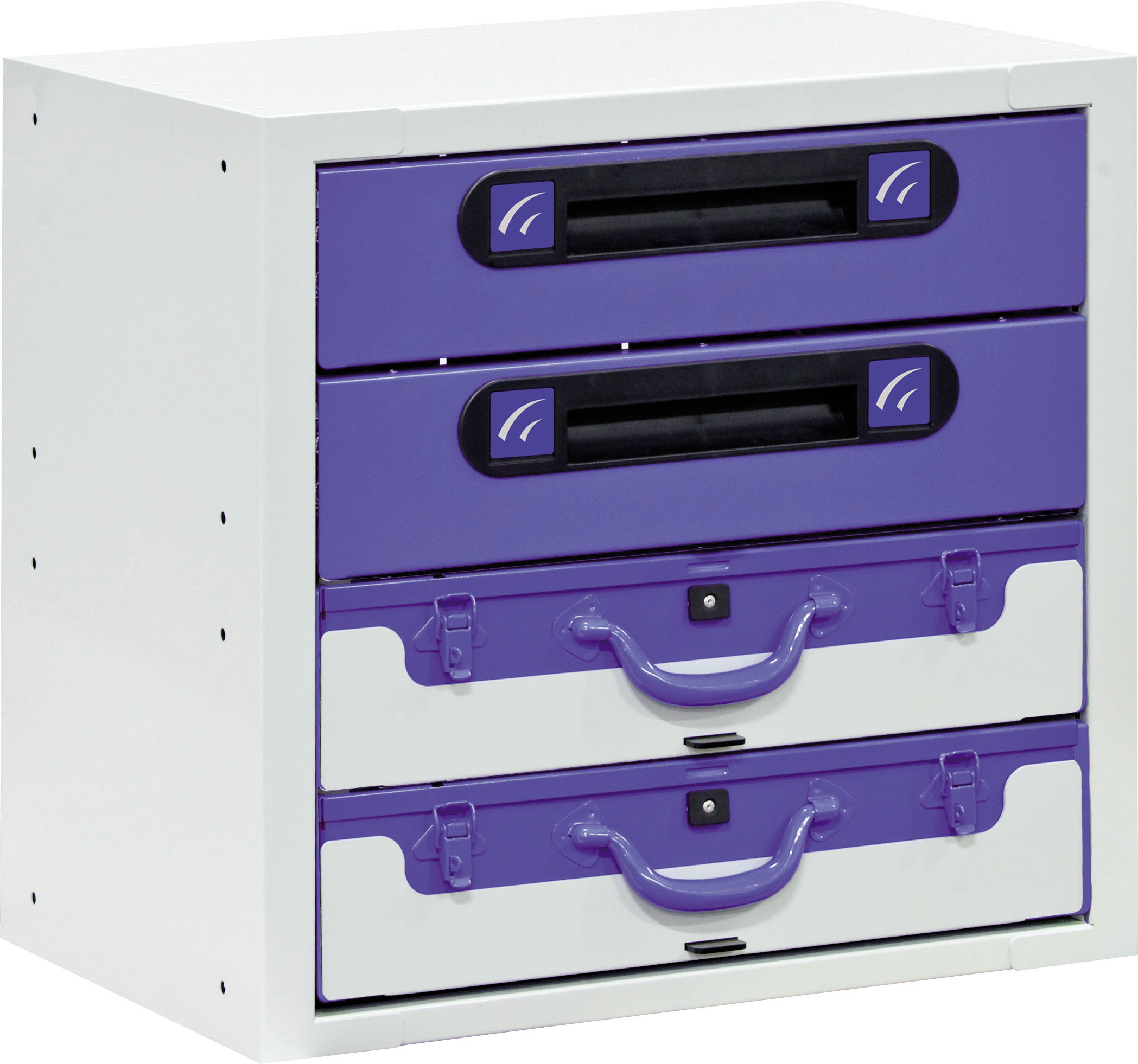 Schubladenschrank VLK54.2-2, 2 Schubladen, 2 Koffer 507 x 360 x 483 mm Schubladenschrank VLK54.2-2, 2 Schubladen, 2 Koffer 507 x 360 x 483 mm