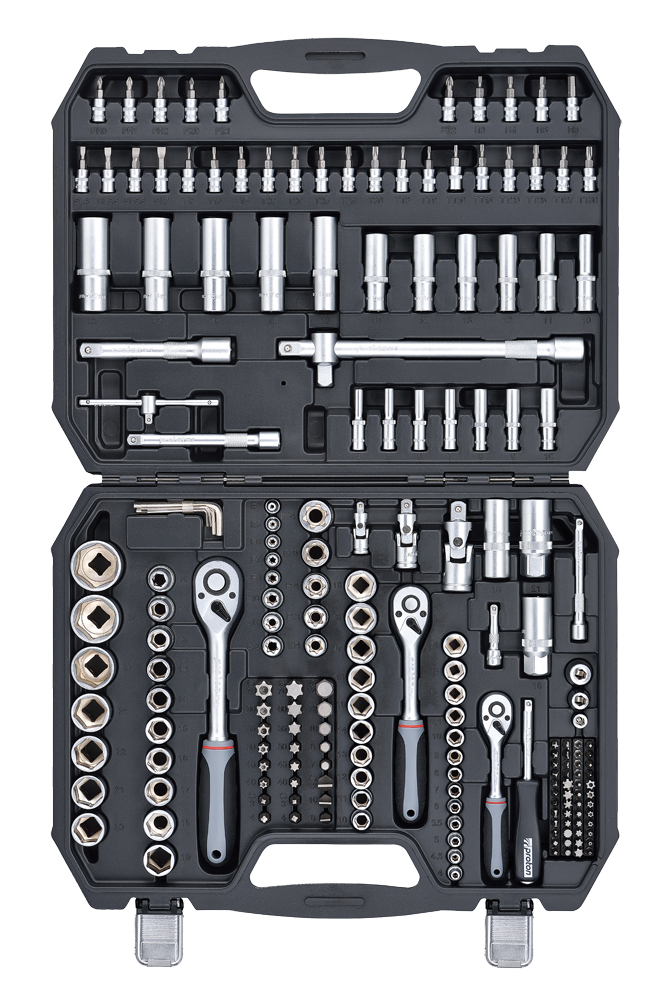 Steckschlüsselsatz Proton Basic P-200C 1/4"+ 3/8" + 1/2", 200-teilig, im Kunststoffkoffer Steckschlüsselsatz Proton Basic P-200C 1/4"+ 3/8" + 1/2", 200-teilig, im Kunststoffkoffer