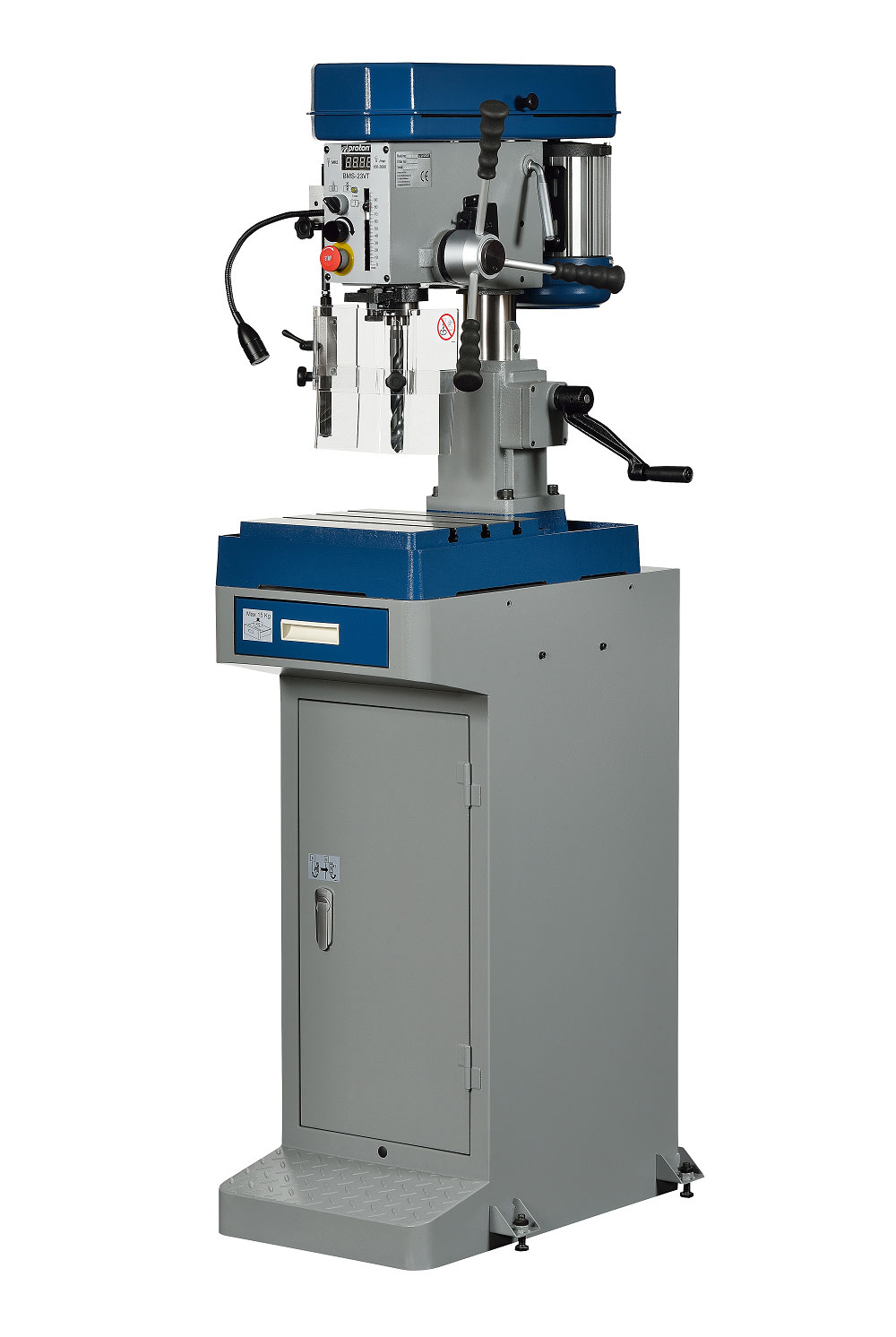 Säulenbohrmaschine Proton BMS-23VT, LED-Arbeitsleuchte und Schnellspannbohrfutter 1 -16 mm Säulenbohrmaschine Proton BMS-23VT, LED-Arbeitsleuchte und Schnellspannbohrfutter 1 -16 mm