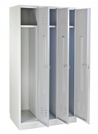 Garderobenschrank 3-türig, 1775x890x500 mm, Grau (RAL 7035) Garderobenschrank 3-türig, 1775x890x500 mm, Grau (RAL 7035)