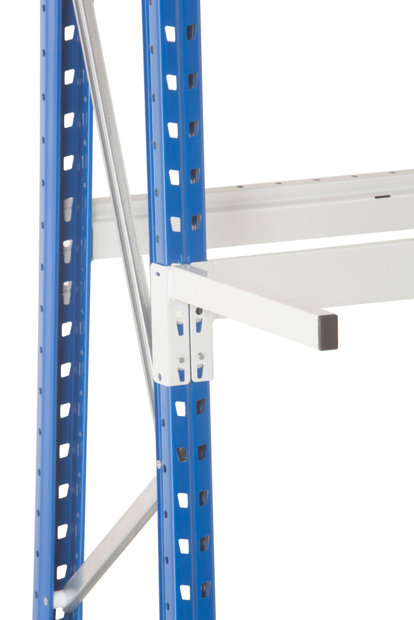 Trennelement VR Vierkantrohr 35x20 Mitte L500 mm, am gelochten Träger montiert, RAL7035