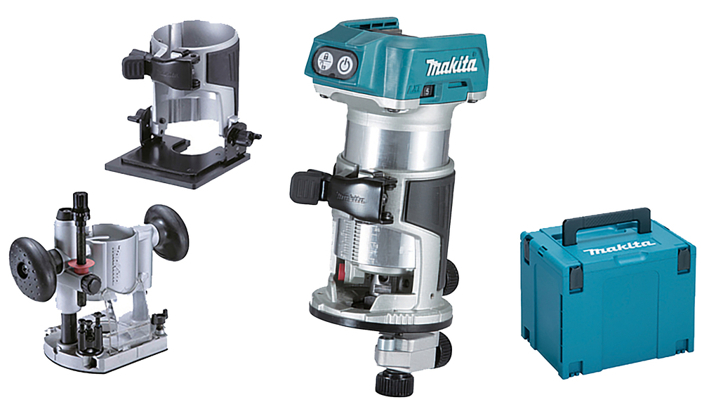SET 18V Einhandfräse / Kantenfräse, Makita DRT50ZJX11 SET 18V Einhandfräse / Kantenfräse, Makita DRT50ZJX11