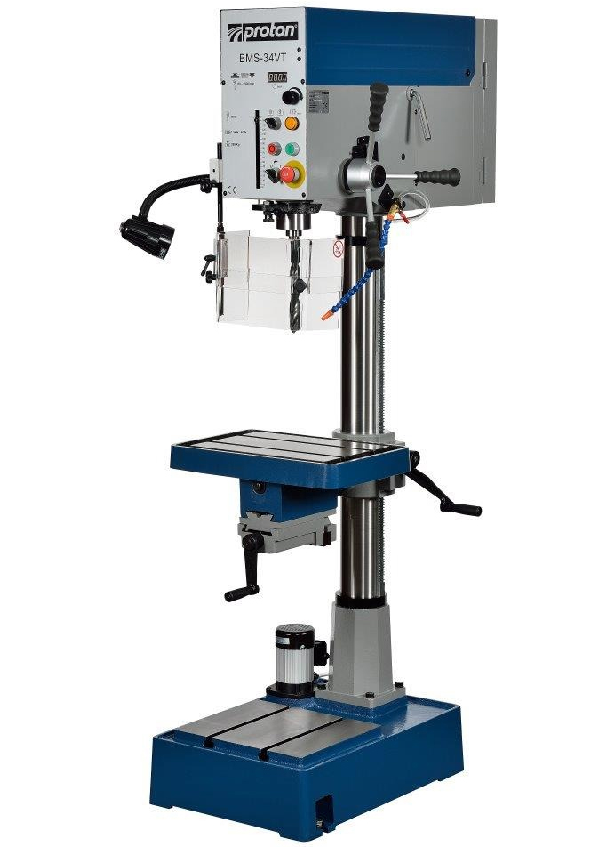 Säulenbohrmaschine Proton BMS-34VT, LED-Arbeitsleuchte und Schnellspannbohrfutter 1 -16 mm Säulenbohrmaschine Proton BMS-34VT, LED-Arbeitsleuchte und Schnellspannbohrfutter 1 -16 mm