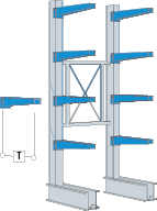 Kragarm CL X mm X kg, blau lackiert