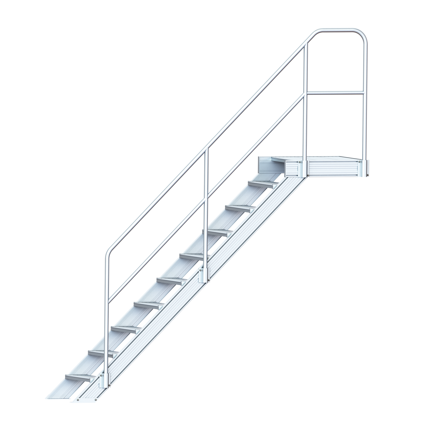 Treppe mit Podest, Neigung: 45° Treppe mit Podest, Neigung: 45°