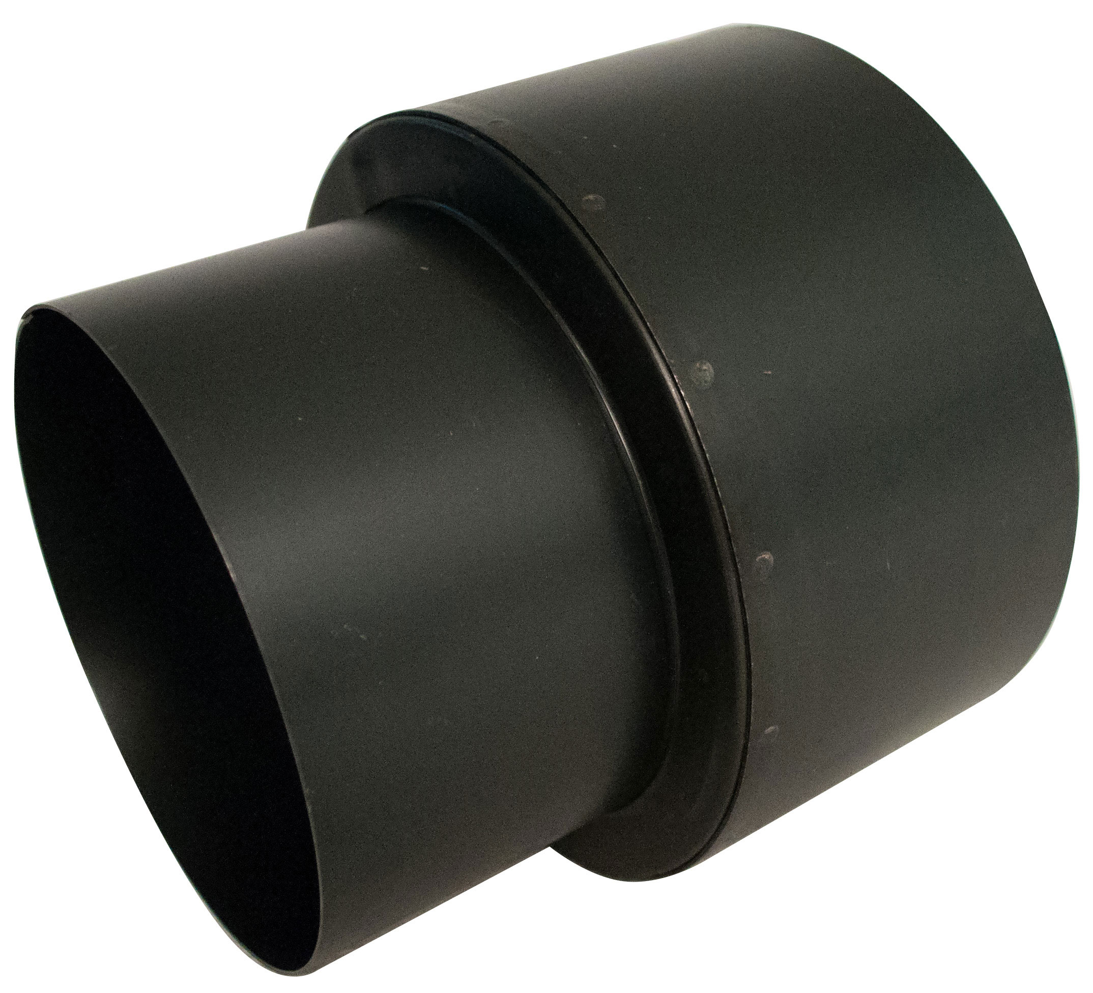 Reduktion 150/120 mm zu Kaminrohr, aus verzinktem Stahlblech Reduktion 150/120 mm zu Kaminrohr, aus verzinktem Stahlblech