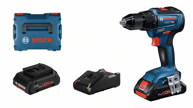 Akku-Bohrschrauber GSR 18V-55, 2 x Akku ProCORE18V, Schnellladegerät GAL 18V-40 Bosch Akku-Bohrschrauber GSR 18V-55, 2 x Akku ProCORE18V, Schnellladegerät GAL 18V-40 Bosch