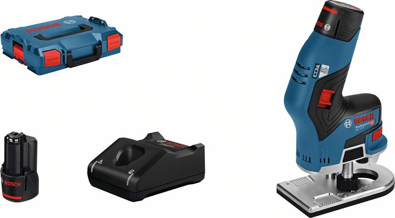 Akku-Kantenfräse GKF 12V-8, mit 2 x 3.0 Ah Li-Ion Akku, L-BOXX Bosch Akku-Kantenfräse GKF 12V-8, mit 2 x 3.0 Ah Li-Ion Akku, L-BOXX Bosch