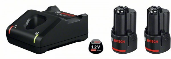 Bosch Akku Starter-Set: 2 x GBA 12 Volt, 2.0 Ah und GAL 12V-40