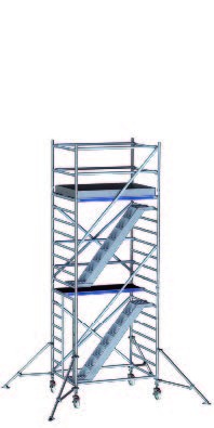 Treppen-Rollgerüst, Plattform L:2.60xB:1.40, Swiss Made